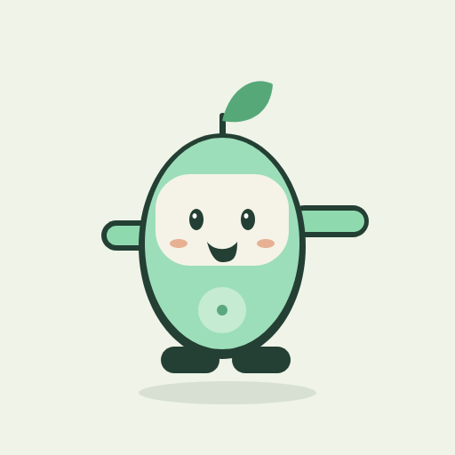 Milo, an original mint-green character with a leaf antenna